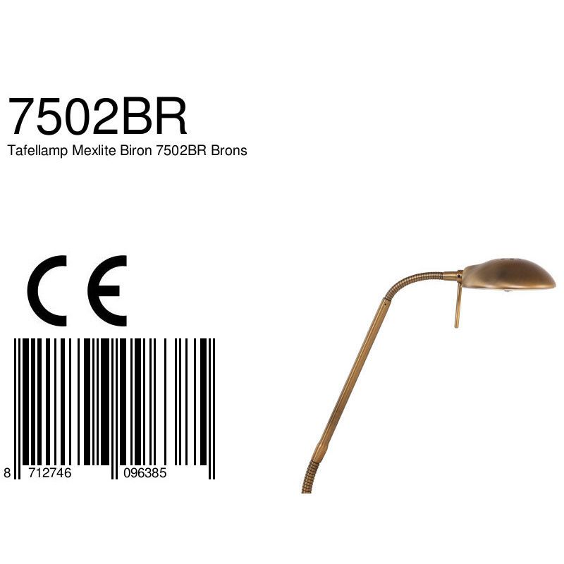Tafellamp Biron 7502BR Brons