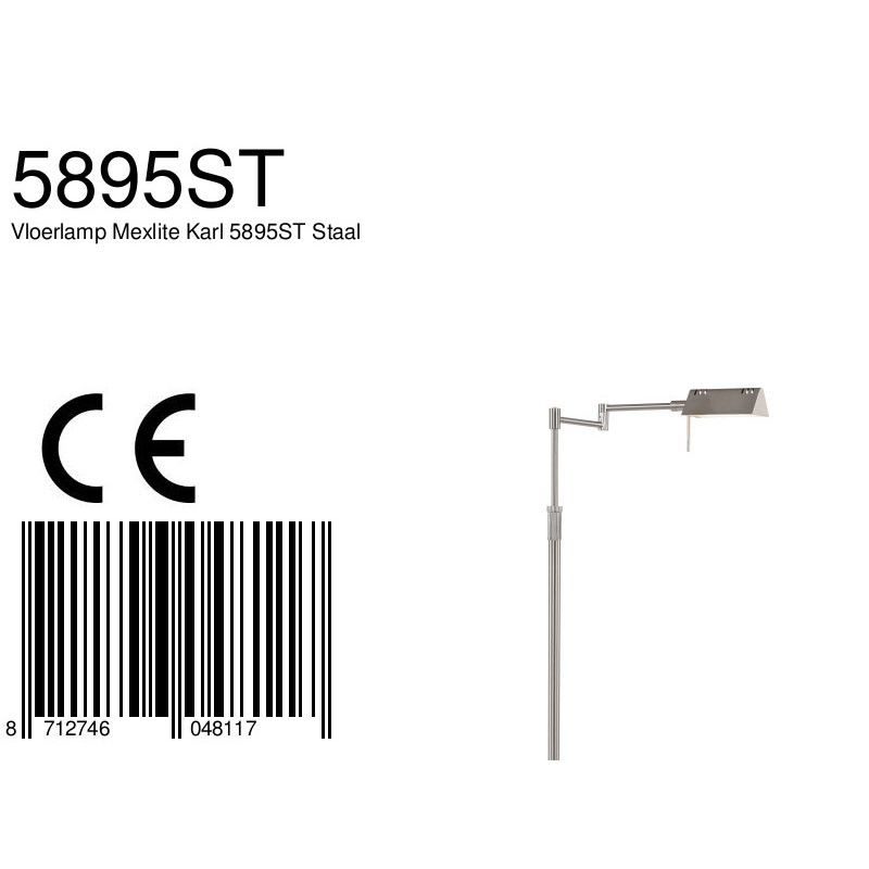 Vloerlamp Karl 5895ST Staal