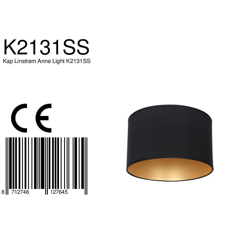 Lampenkap K2131SS Zwart Linnen