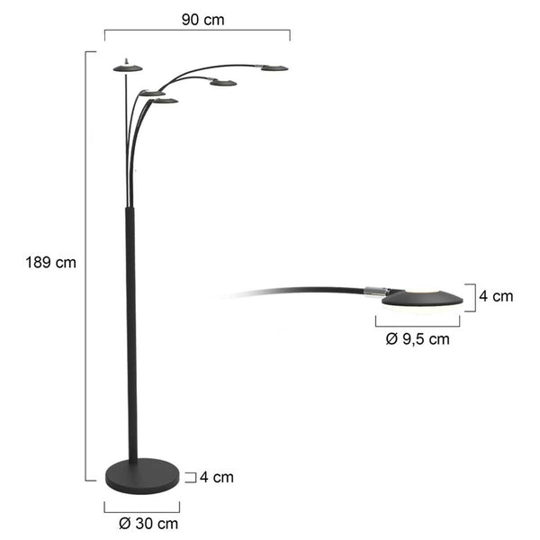 Vloerlamp Synna 1327ZW Zwart