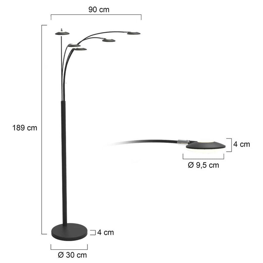 Vloerlamp Synna 1327ZW Zwart
