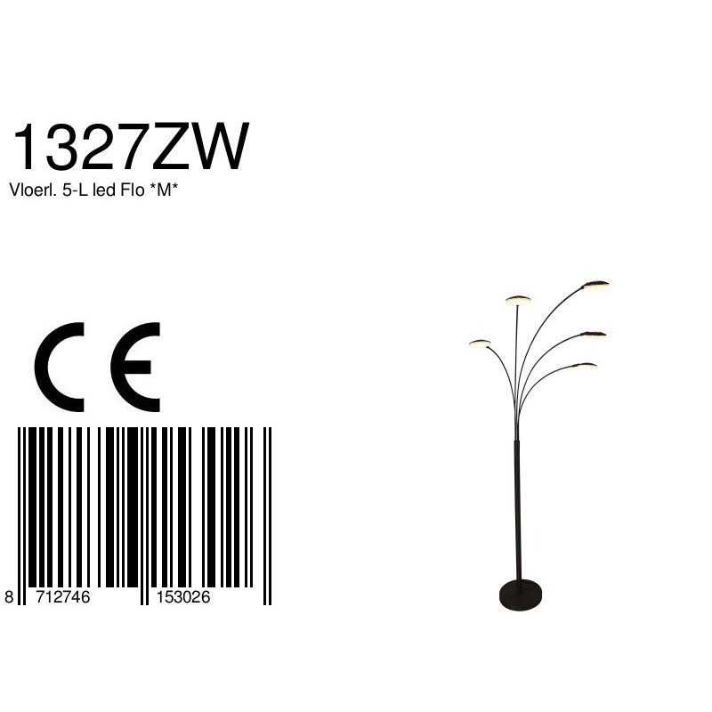 Vloerlamp Synna 1327ZW Zwart
