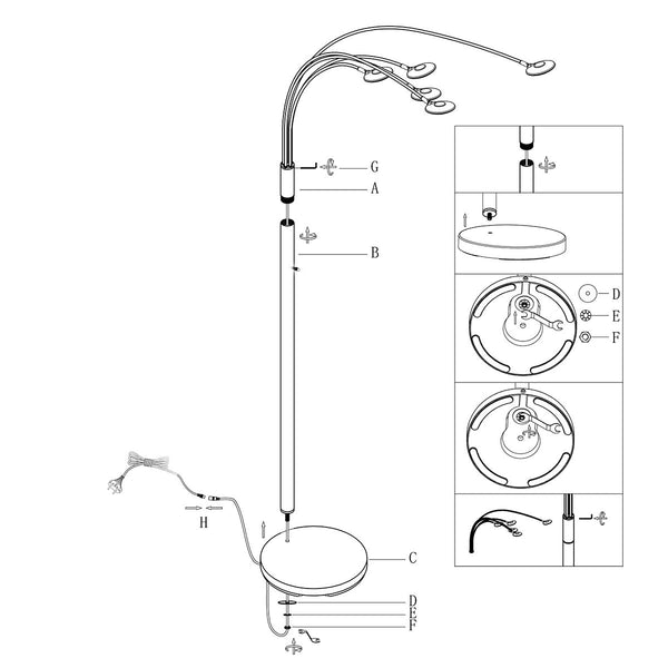 Vloerlamp Synna 1327ZW Zwart