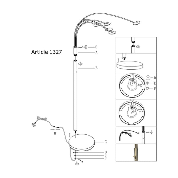 Vloerlamp Synna 1327ST Staal