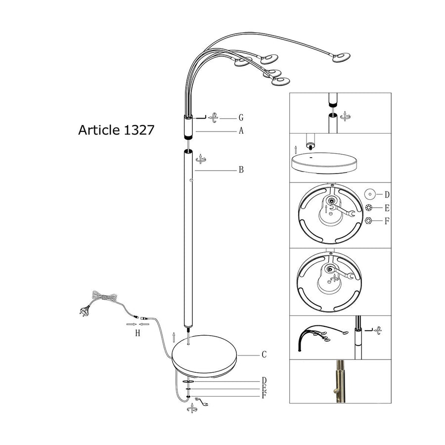Vloerlamp Synna 1327ST Staal