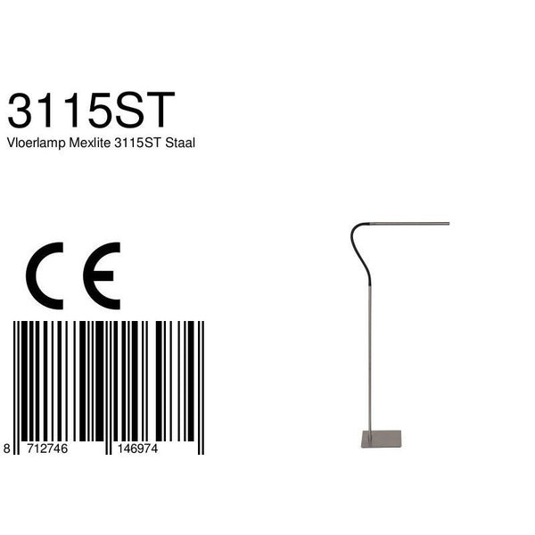 Vloerlamp Serpent 3115ST Staal