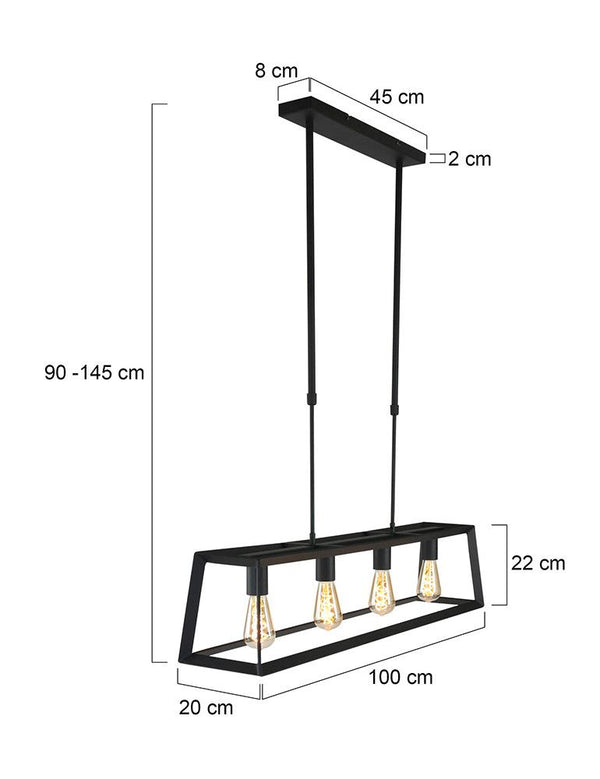 Hanglamp Buckley 1705ZW Zwart