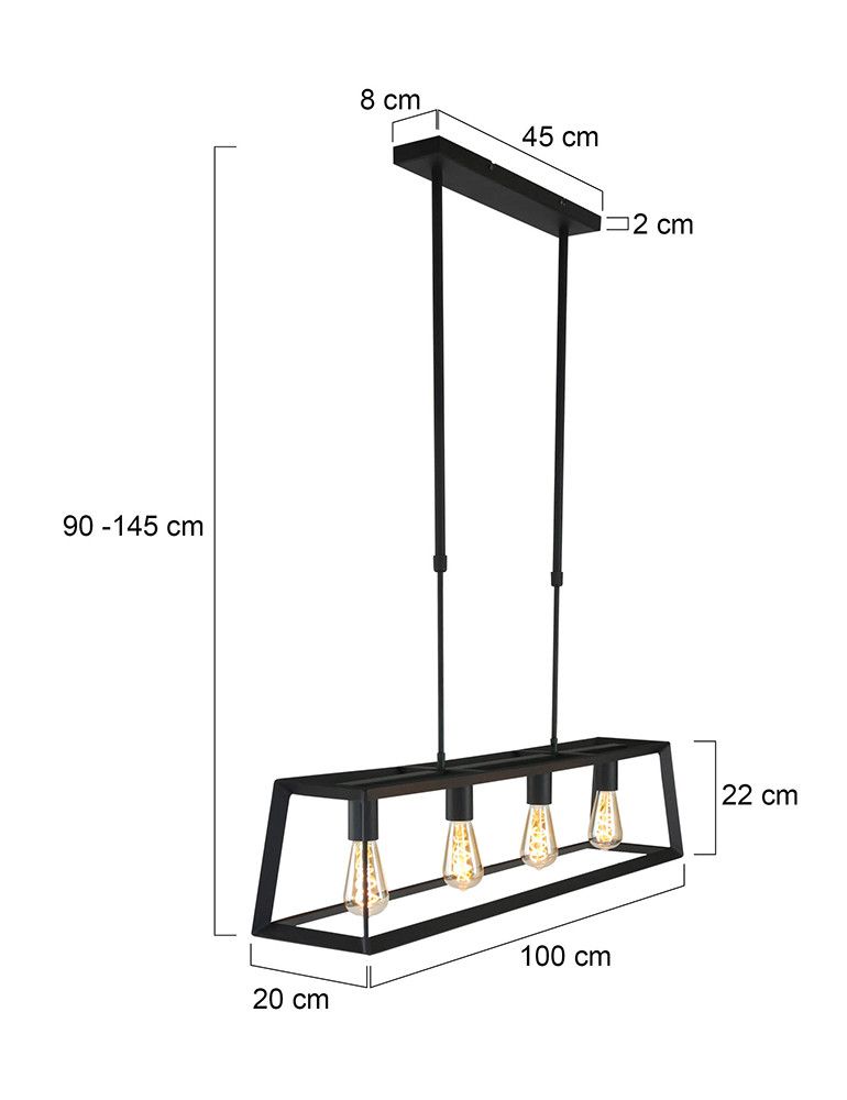 Hanglamp Buckley 1705ZW Zwart