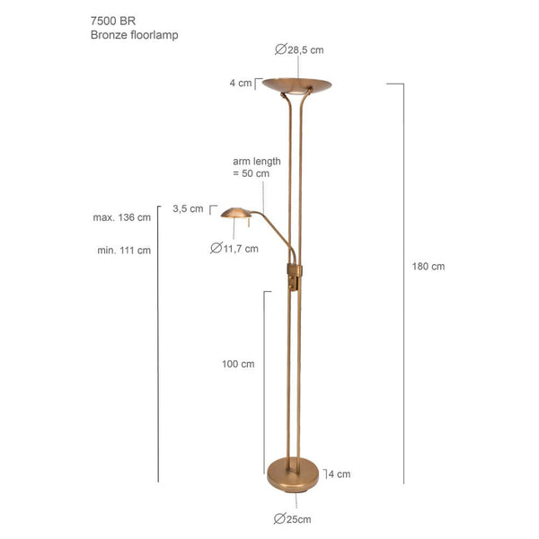 Vloerlamp Biron 7500BR Brons
