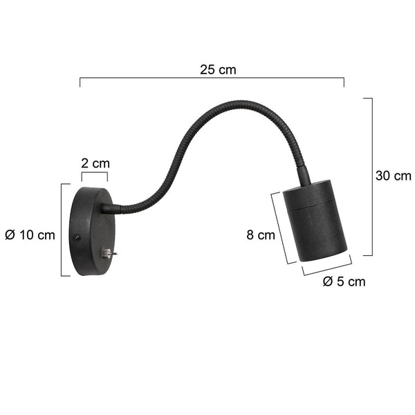 Wandlamp Upround 3390ZW Zwart