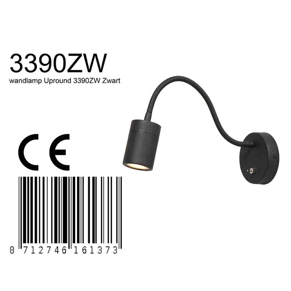 Wandlamp Upround 3390ZW Zwart