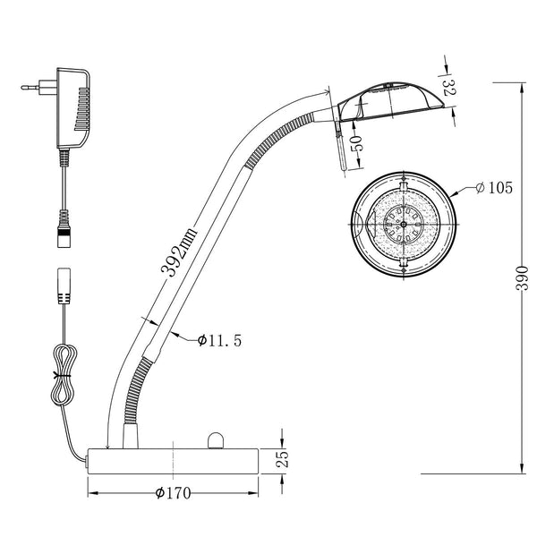 Tafellamp Biron 7502ZW Zwart