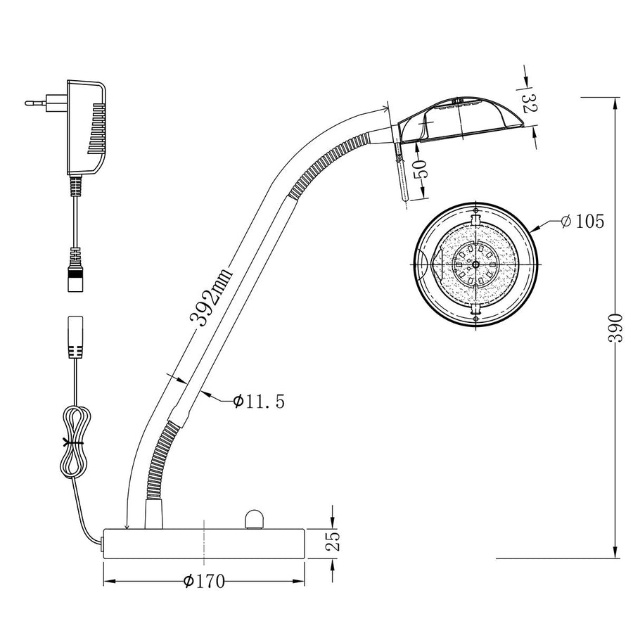 Tafellamp Biron 7502ZW Zwart