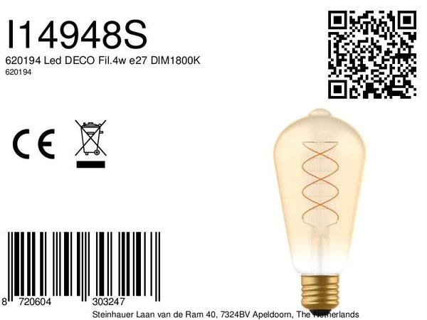 I14948S Led DECO Filament 5W E27 DIM