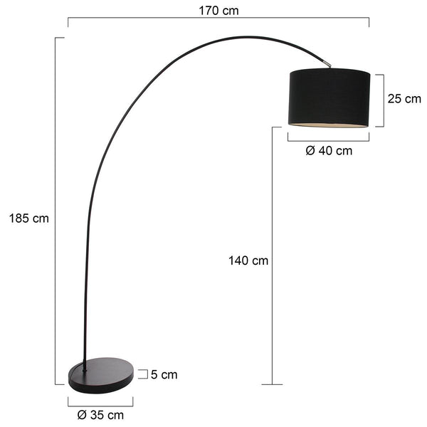 Booglamp Solva 7976ZW Zwart