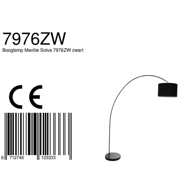Booglamp Solva 7976ZW Zwart