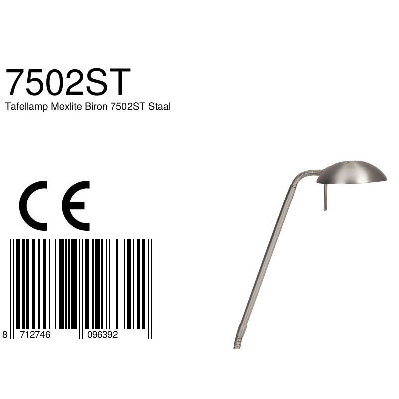 Tafellamp Biron 7502ST Staal