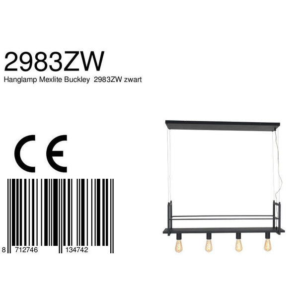 Hanglamp Buckley 2983ZW zwart