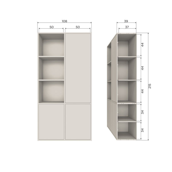 MEGGY OPBERGKAST RECHTS 108 CM GRENEN DUST [fsc]