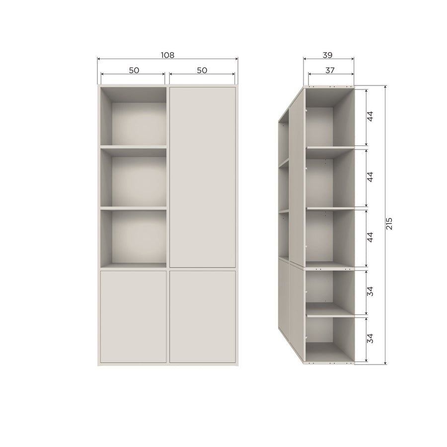 MEGGY OPBERGKAST RECHTS 108 CM GRENEN DUST [fsc]