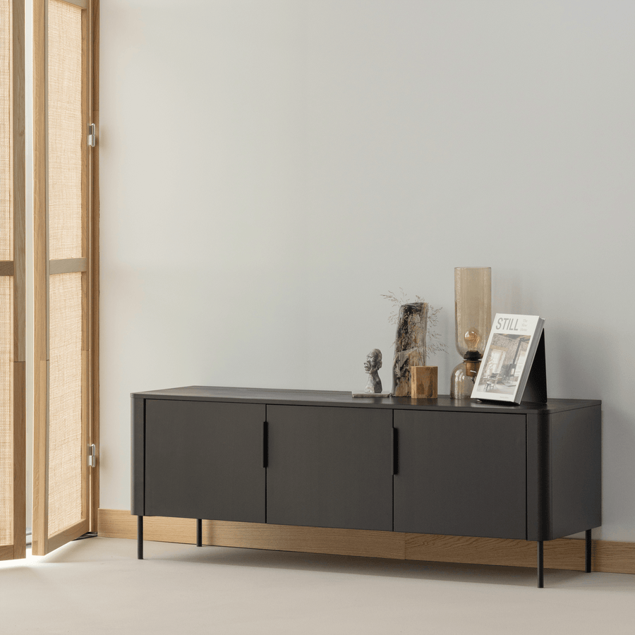 GUNNAR TV MEUBEL 154 CM GRENEN MATZWART [fsc]