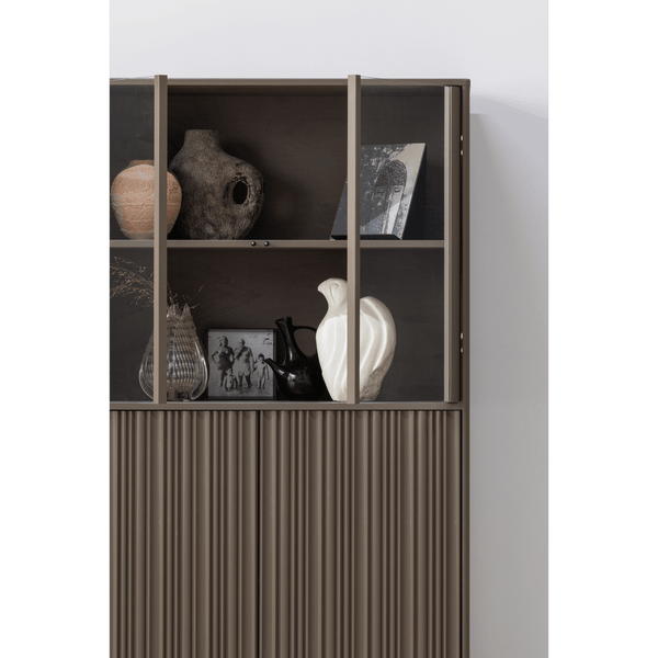 NOVA LAGE VITRINEKAST GRENEN TRUFFEL BRUIN [fsc]