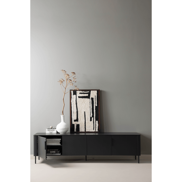 GUNNAR TV MEUBEL 200 CM GRENEN MATZWART [fsc]