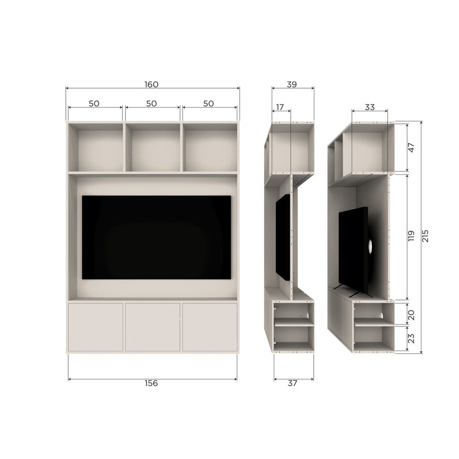 MEGGY TV OPBERGKAST 160 CM GRENEN DUST [fsc]