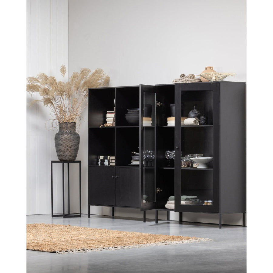 XAM VITRINEKAST GRENEN ZWART [fsc]