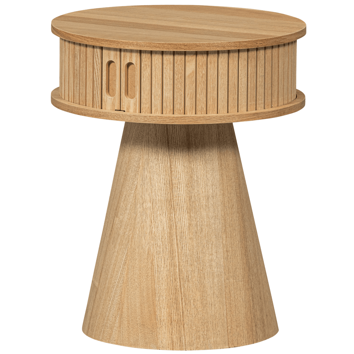 KARRI NACHTKASTJE ROND MDF/GRENEN NATUREL