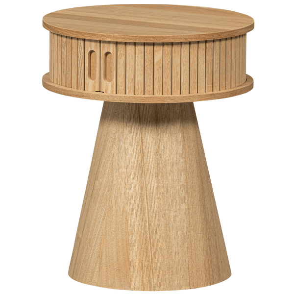 KARRI NACHTKASTJE ROND MDF/GRENEN NATUREL