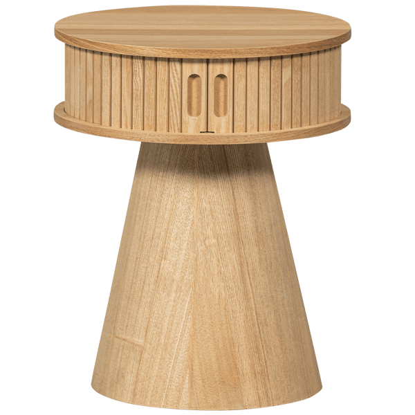 KARRI NACHTKASTJE ROND MDF/GRENEN NATUREL