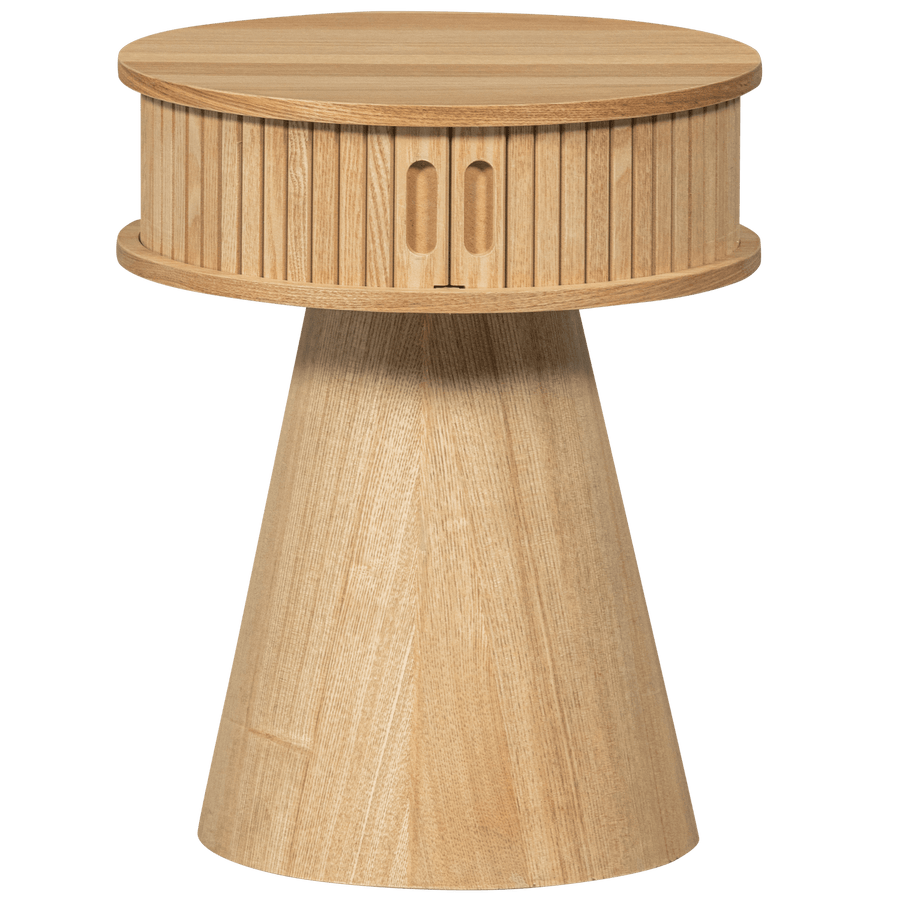 KARRI NACHTKASTJE ROND MDF/GRENEN NATUREL