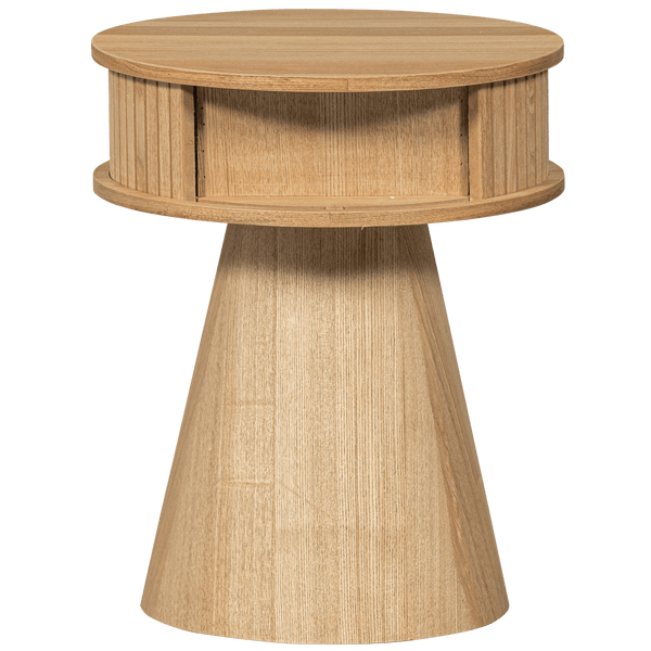 KARRI NACHTKASTJE ROND MDF/GRENEN NATUREL