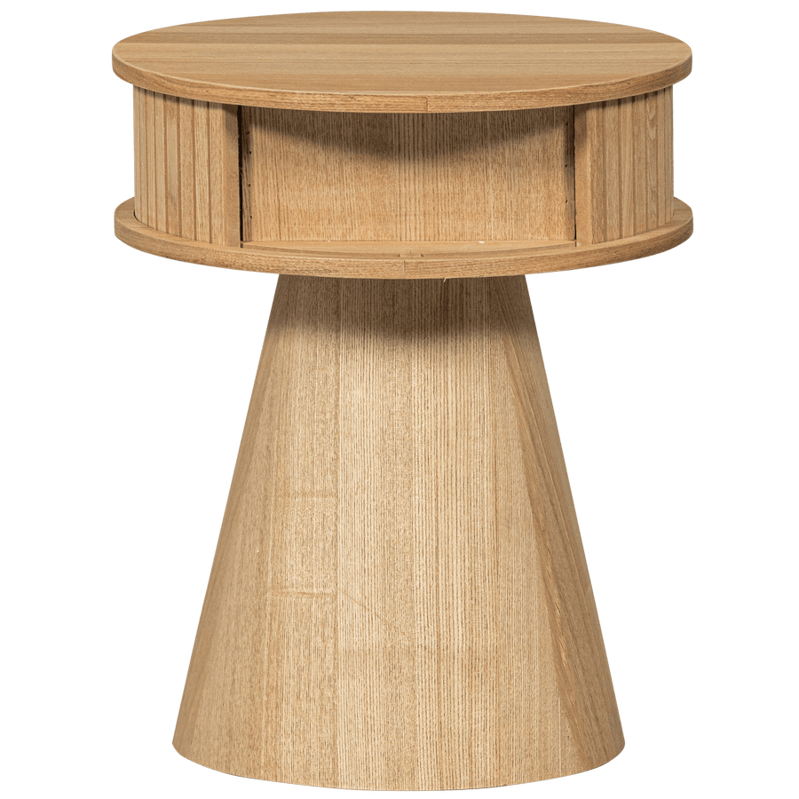 KARRI NACHTKASTJE ROND MDF/GRENEN NATUREL