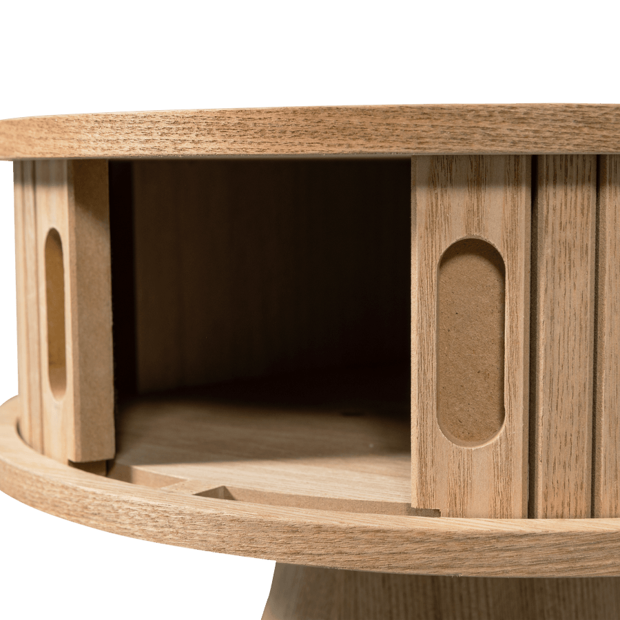 KARRI NACHTKASTJE ROND MDF/GRENEN NATUREL