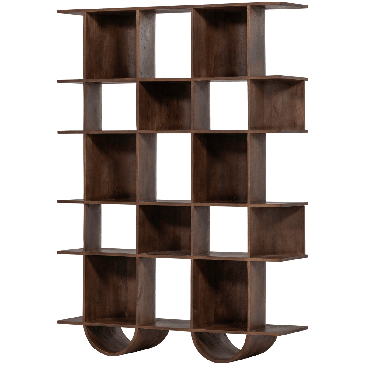 SINNE BOEKENKAST MANGOHOUT WALNOOT 180x130CM