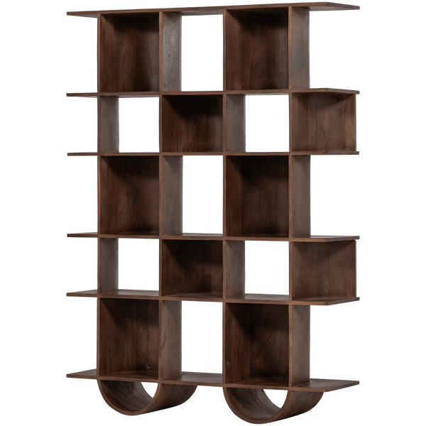 SINNE BOEKENKAST MANGOHOUT WALNOOT 180x130CM