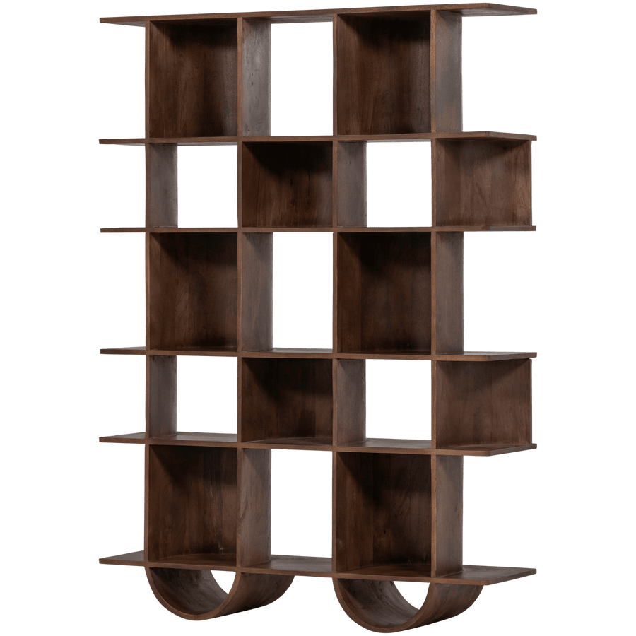 SINNE BOEKENKAST MANGOHOUT WALNOOT 180x130CM