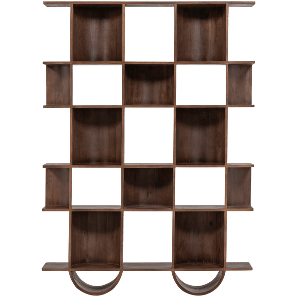 SINNE BOEKENKAST MANGOHOUT WALNOOT 180x130CM