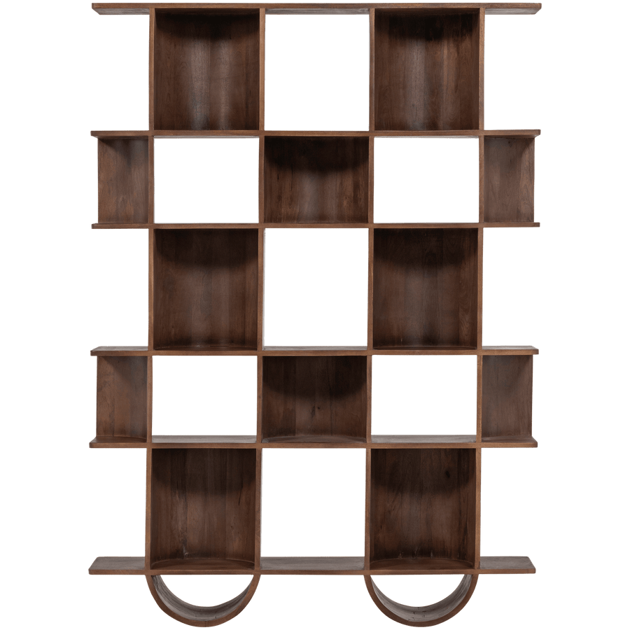 SINNE BOEKENKAST MANGOHOUT WALNOOT 180x130CM