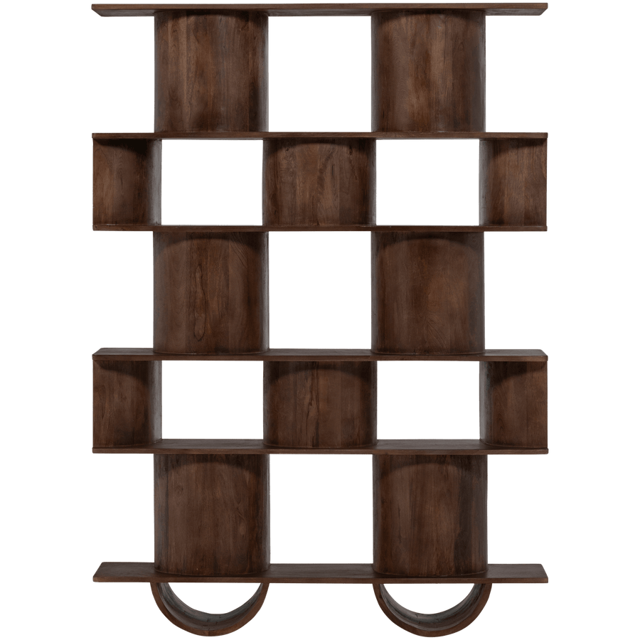 SINNE BOEKENKAST MANGOHOUT WALNOOT 180x130CM