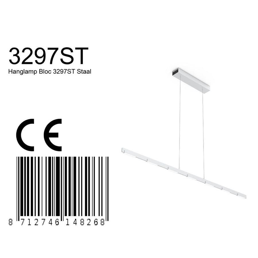 Hanglamp Bloc 3297ST Staal