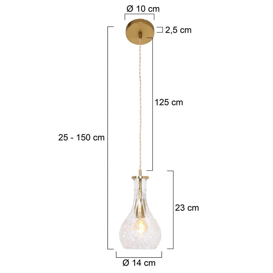 Hanglamp Grazio Glass 3493ME Messing
