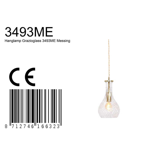 Hanglamp Grazio Glass 3493ME Messing