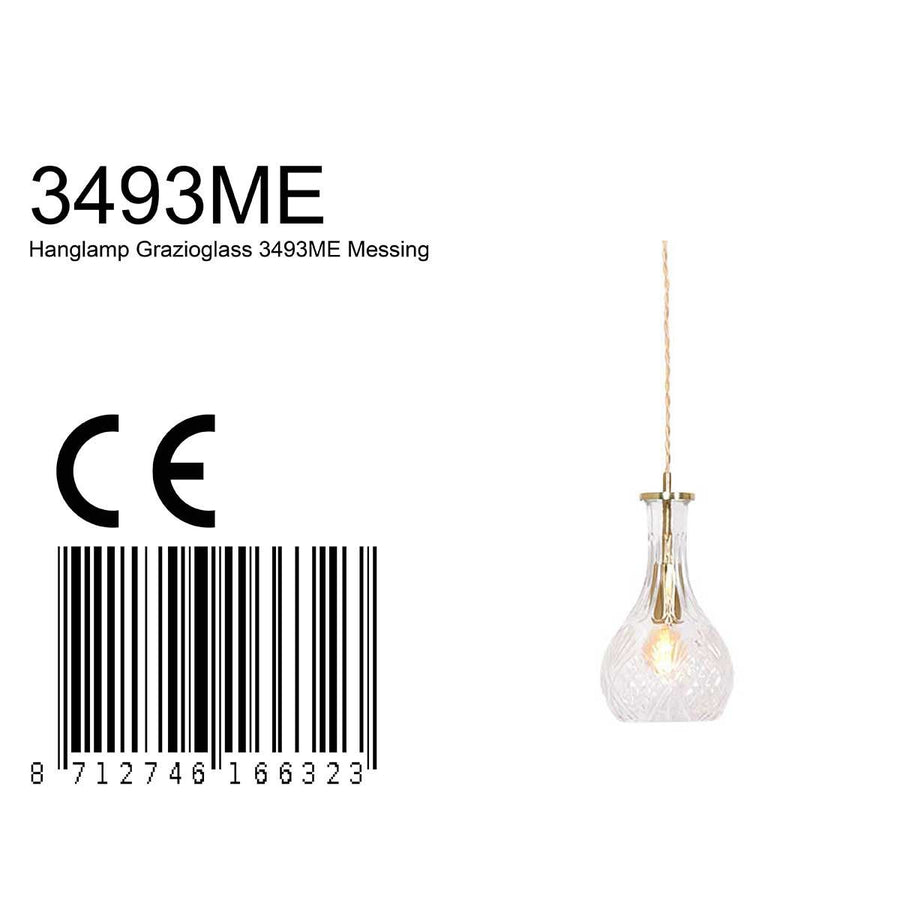 Hanglamp Grazio Glass 3493ME Messing