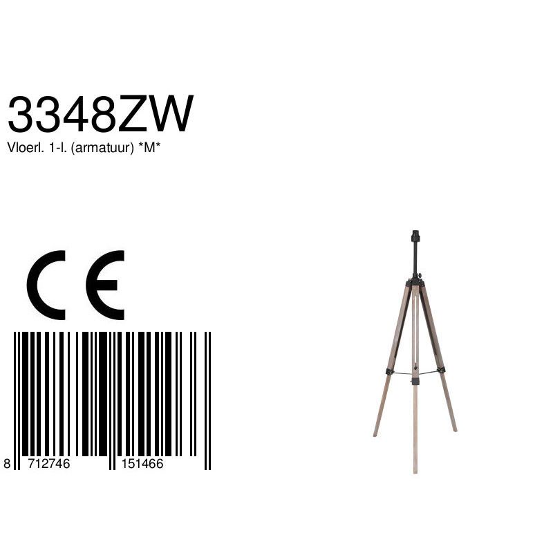 Vloerlamp Triek 3348ZW Zwart
