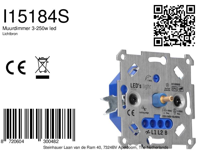 Muurdimmer 3-150w led