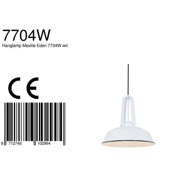 Hanglamp Eden 7704W Wit