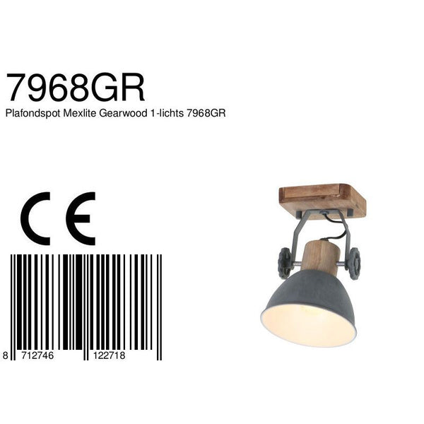 Plafondlamp Gearwood 7968GR Grijs